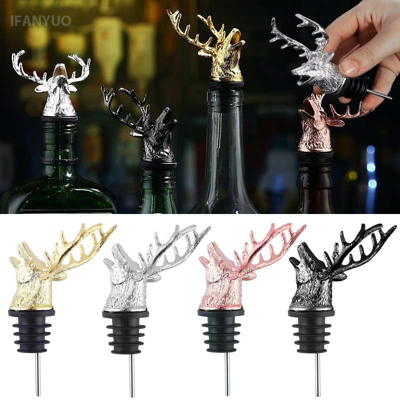 Zinc Alloy Deer Head Wine Pour - Head Racket Boom ulasan dan harga