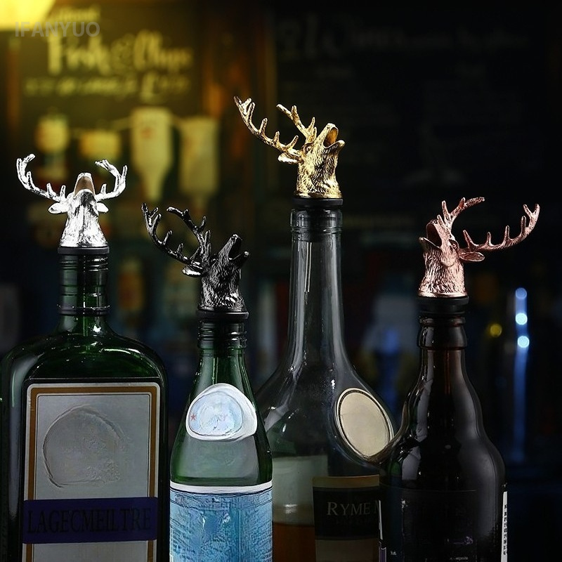 Zinc Alloy Deer Head Wine Pour - Head Racket Boom ulasan dan harga