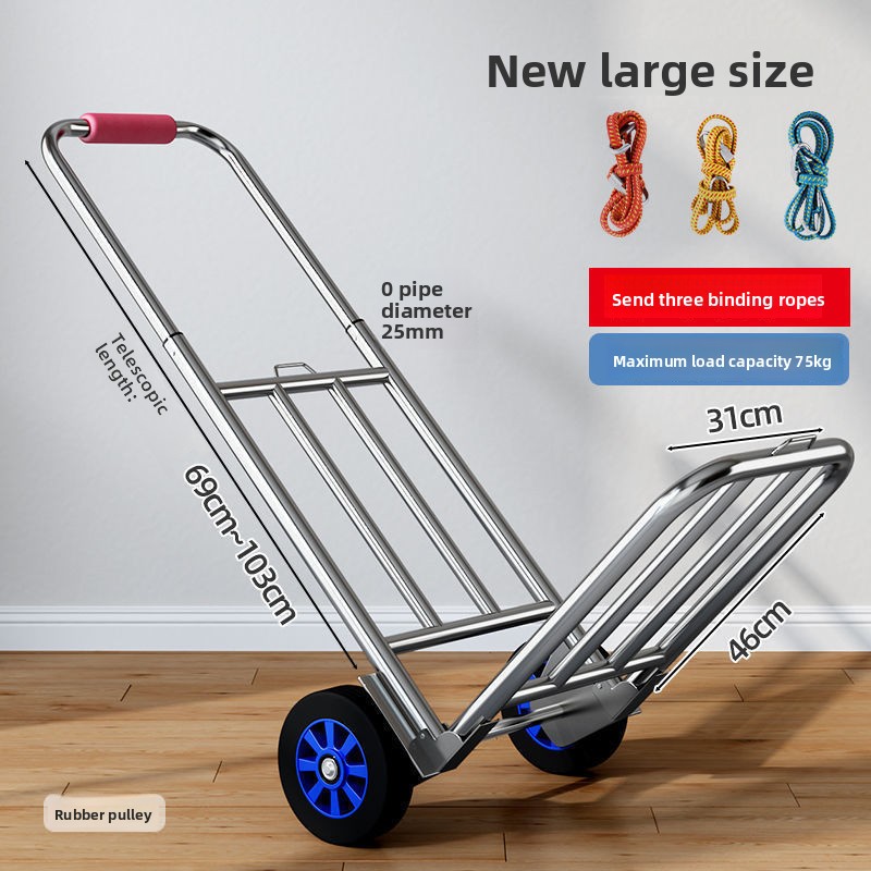 Hand-pulled Cart Folding Porta - Pull Cart Fold ulasan dan harga