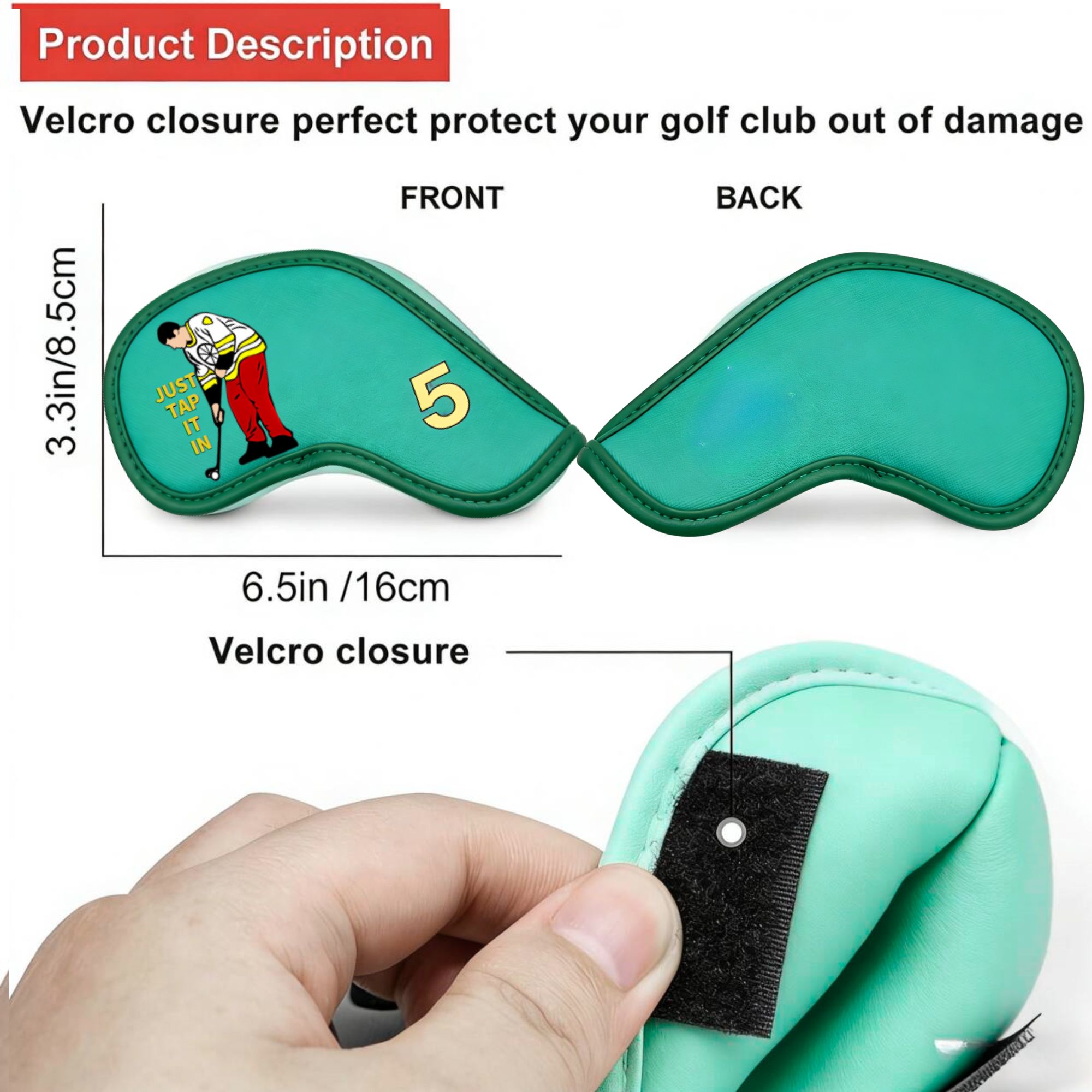 9 pcs Golf Iron Covers with Fu - Golf Equipment Rack ulasan dan harga
