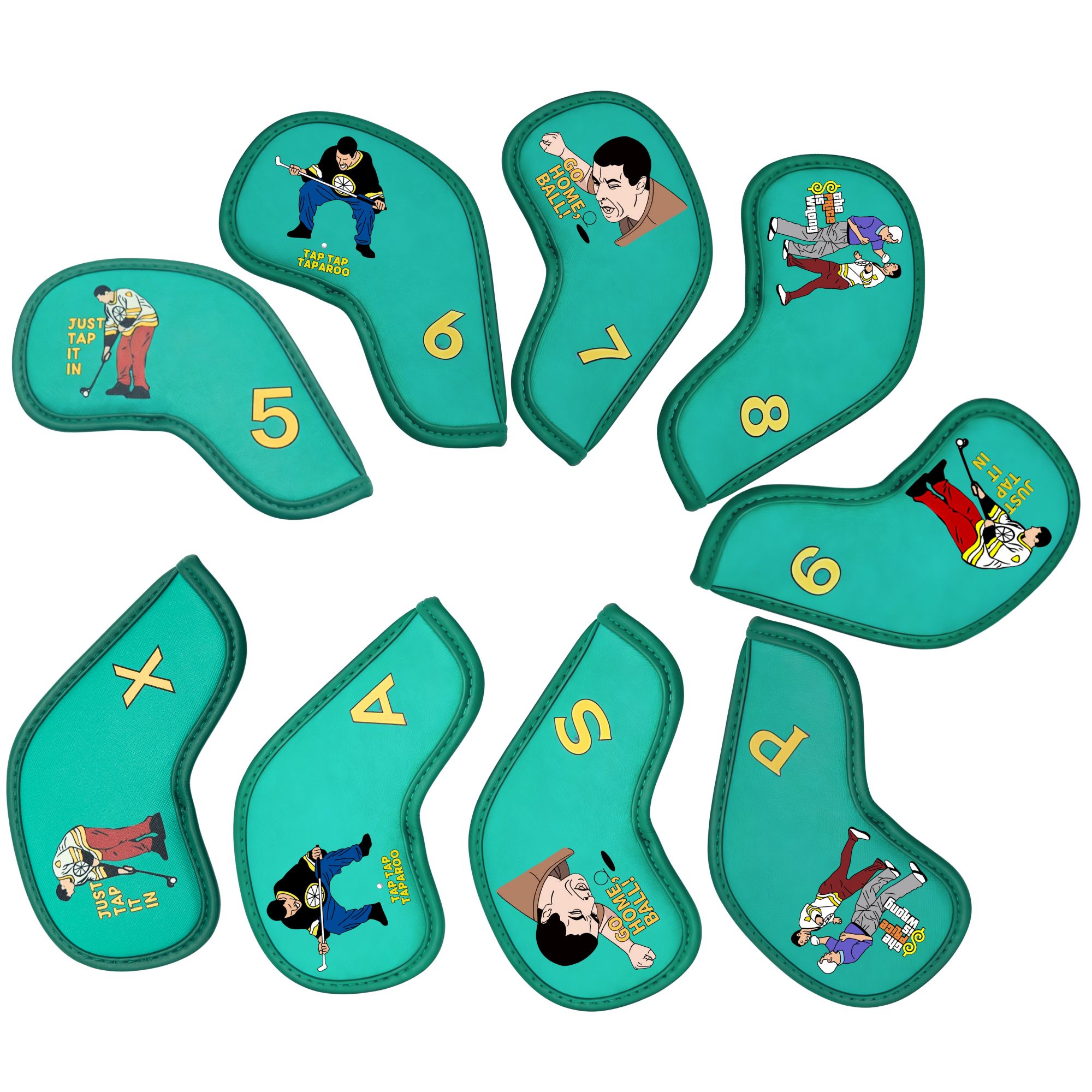 9 pcs Golf Iron Covers with Fu - Golf Equipment Rack ulasan dan harga